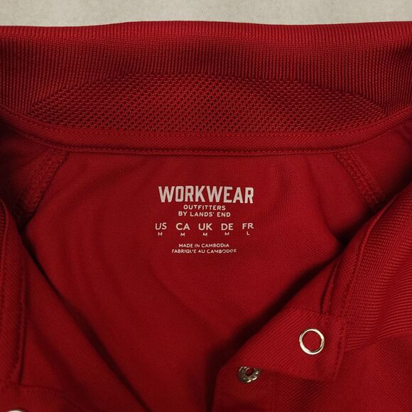 Lands End Casual Short Sleeve Collared Polo Shirt Adult Mens Size M Red - Picture 3 of 11